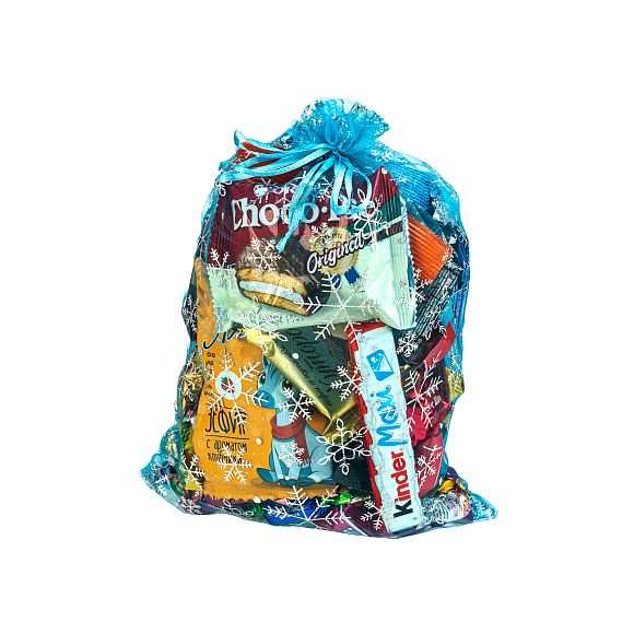 Сладкий новогодний подарок Мешочек Снежинки (Стандарт)